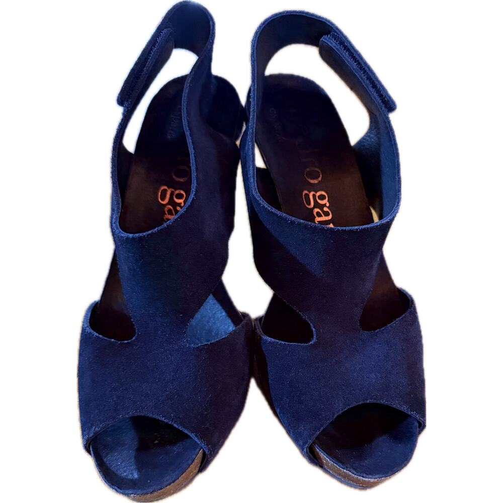 Pedro Garcia $650 Heels Womens Black Cutout Peep Toe Slingback 7.5